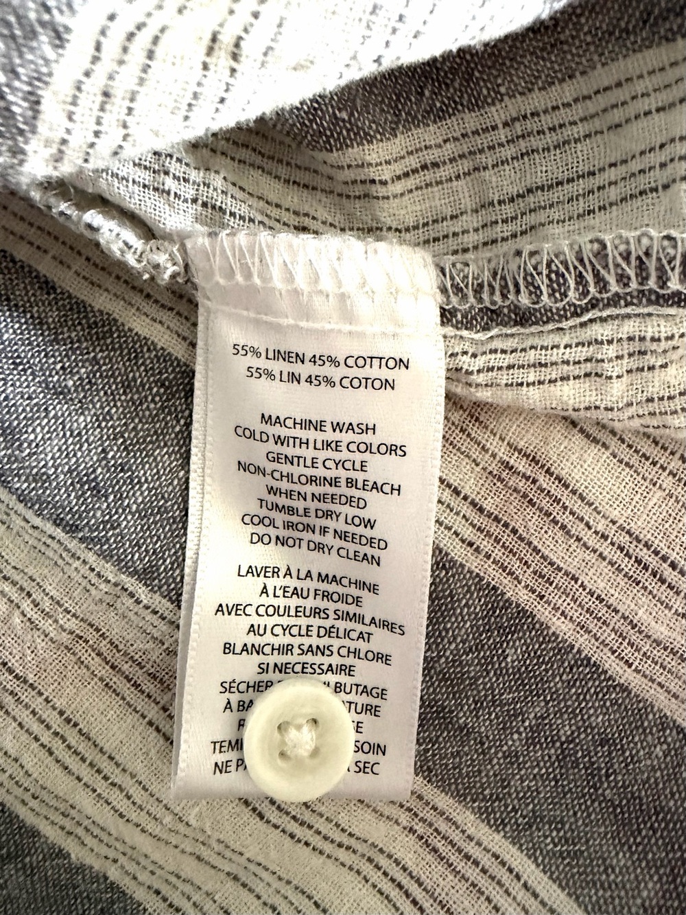 Linen Cotton Tunic Blouse Top Striped White Grey Breathable by BeachLunchLounge - Picture 16 of 17
